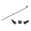 Hammond 20A 12 Outlet Vertical Strip w/ switch, 15 ft. tw.lock shielded cord, 77 in. long, Toolless Mount 1589H77D1JV